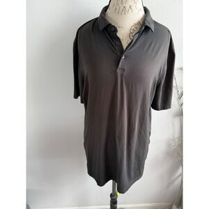 Lululemon XL Gray Polo Shirt Short Sleeve Athletic Casual Menswear Top